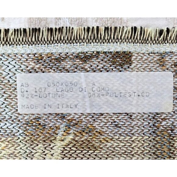 Italian Woven Tapestry Wall Hanging With Floral Garden Lake Como Scene 19" x 19" - Picture 5 of 7